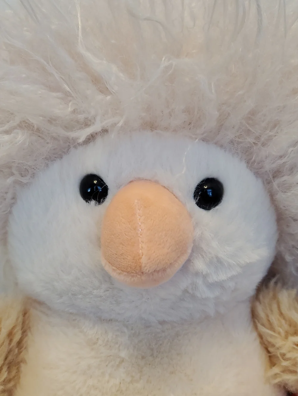 RUSS Plush Hedgehog in Cream and Tan with Fluffy Mohawk